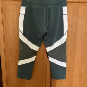 RAG Gray/Teal and White Athletic Leggings. Size L